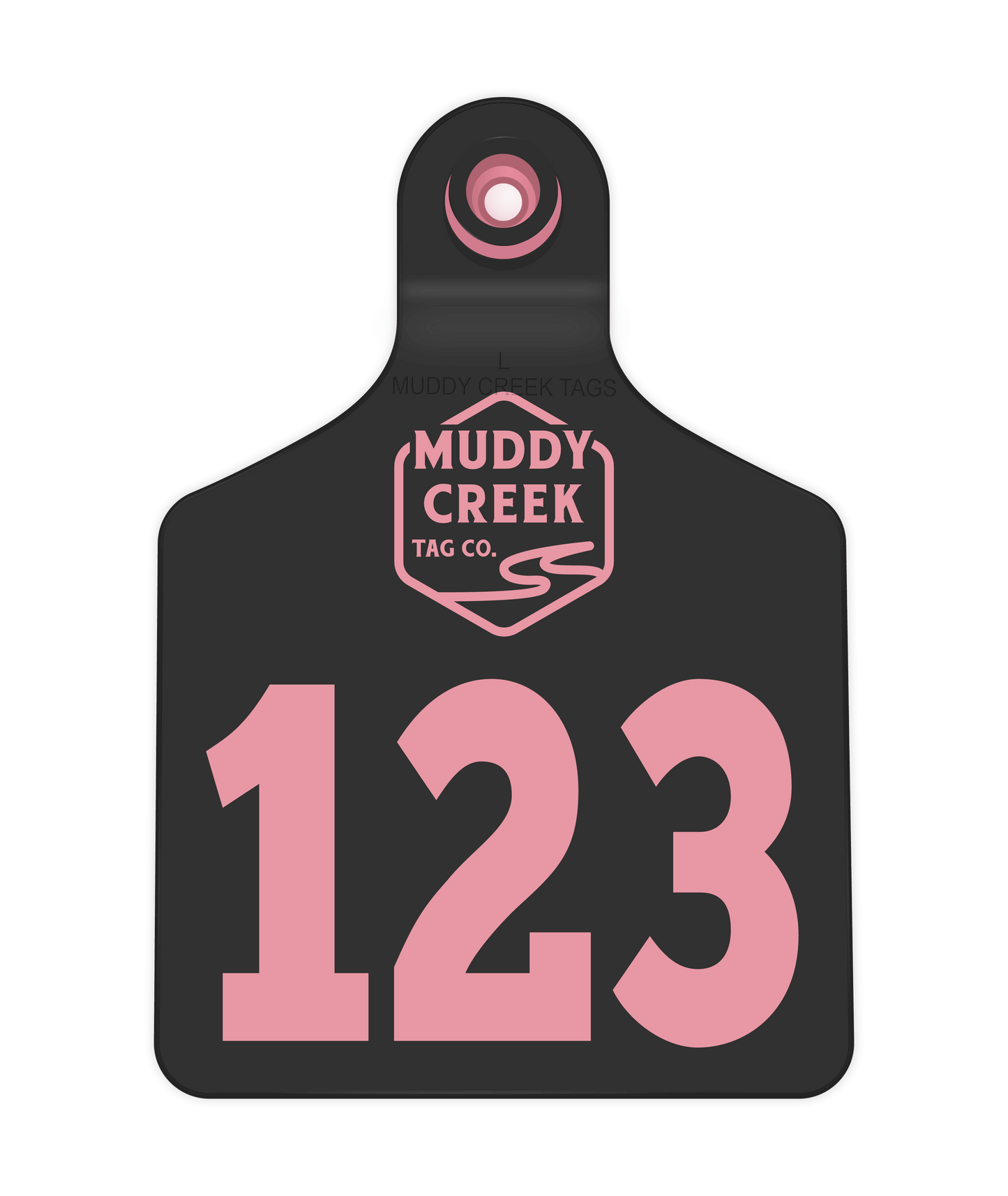 Large Ear Tag - Light Pink - Inverse Marking