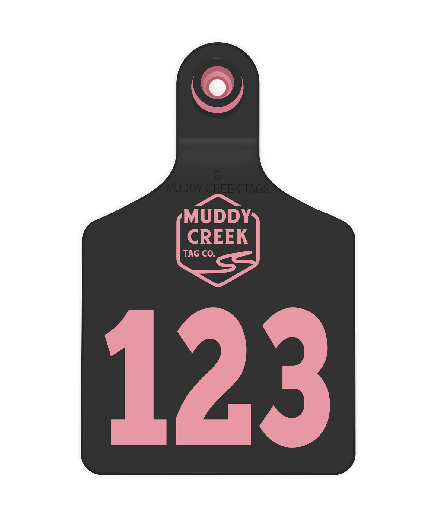 Small Ear Tag - Light Pink - Inverse Marking