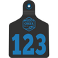 Large Ear Tag - Blue - Inverse Marking