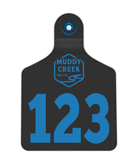 Large Ear Tag - Blue - Inverse Marking