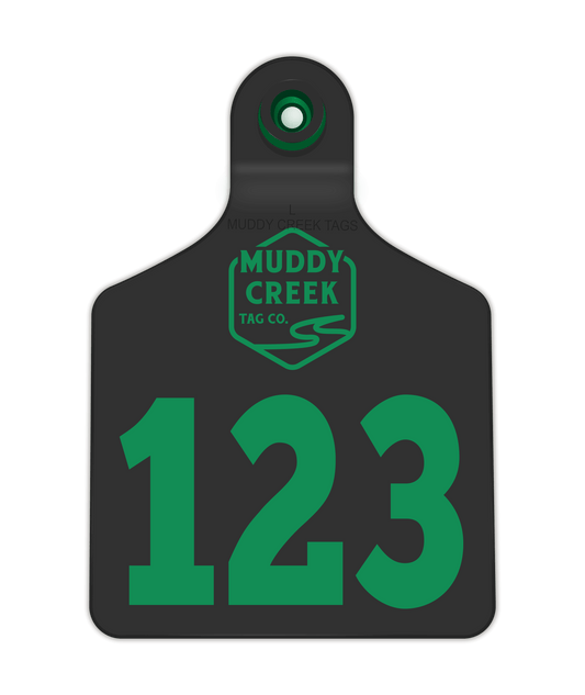 Large Ear Tag - Green - Inverse Marking
