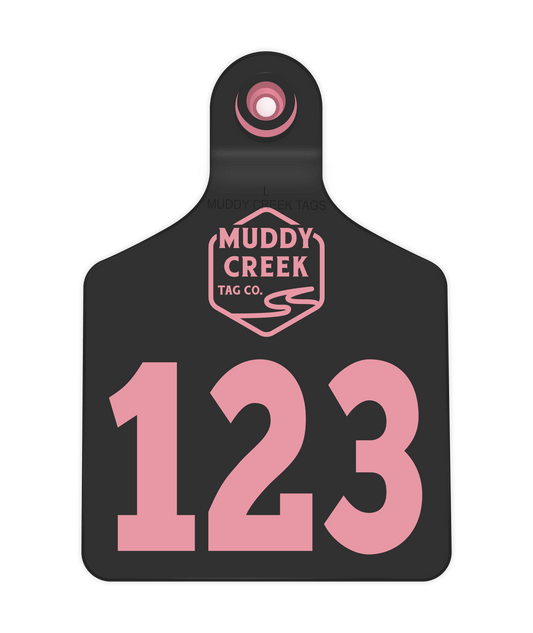 Large Ear Tag - Light Pink - Inverse Marking