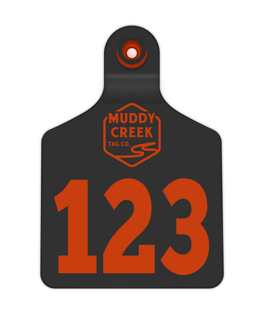 Large Ear Tag - Orange - Inverse Marking