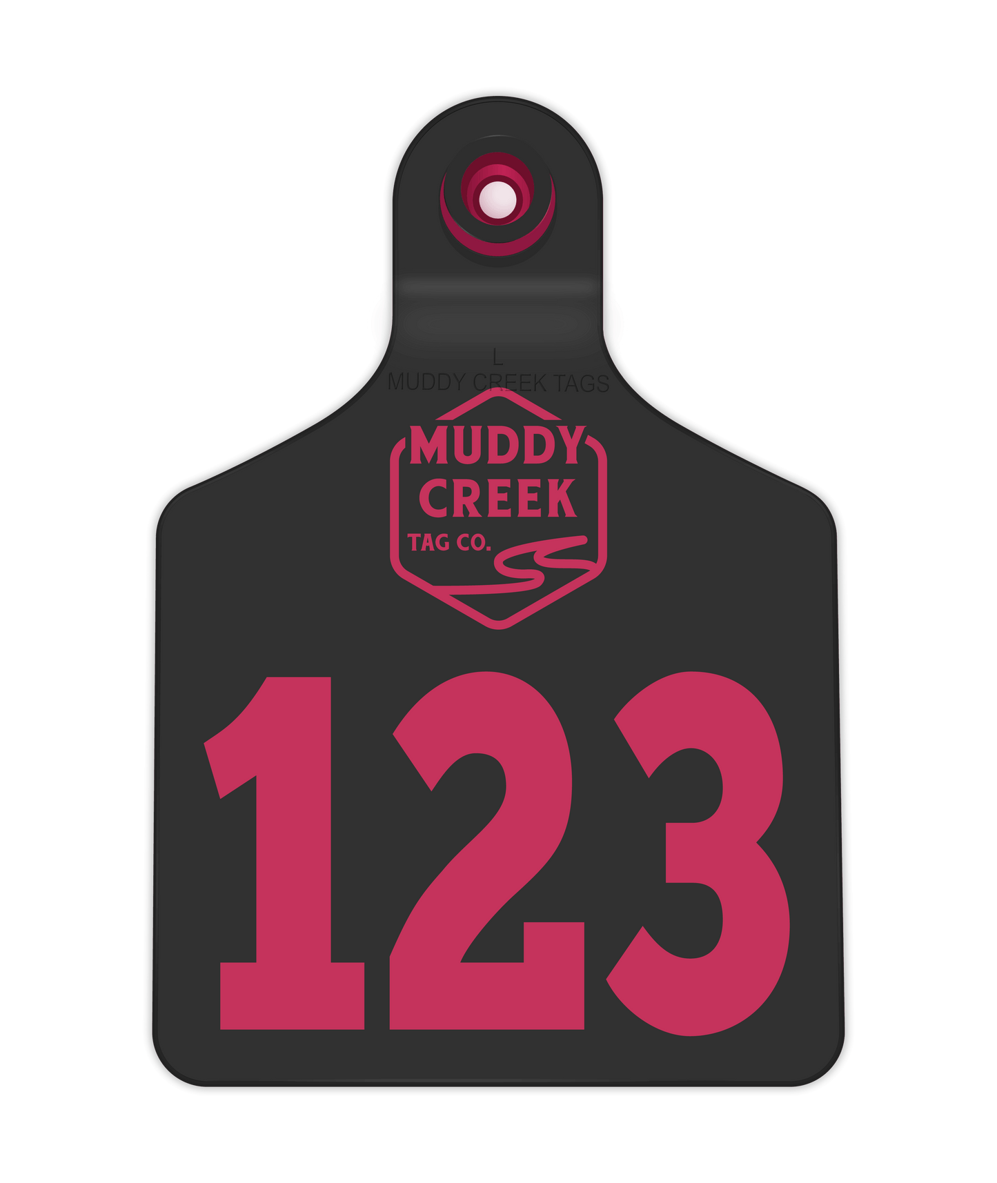 Large Ear Tag - Pink - Inverse Marking