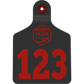 Large Ear Tag - Red - Inverse Marking