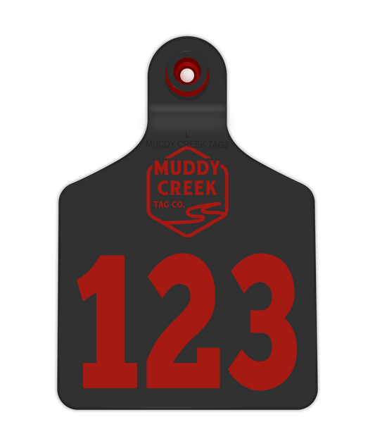 Large Ear Tag - Red - Inverse Marking