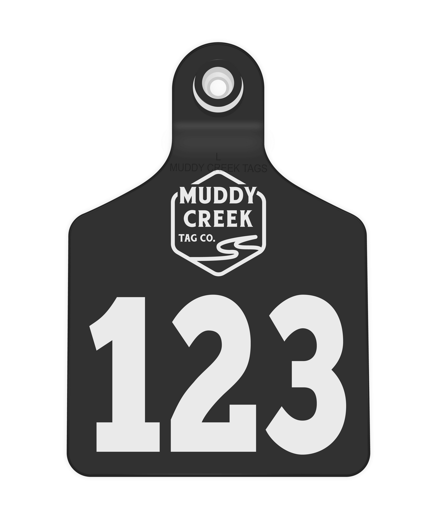 Large Ear Tag - White - Inverse Marking