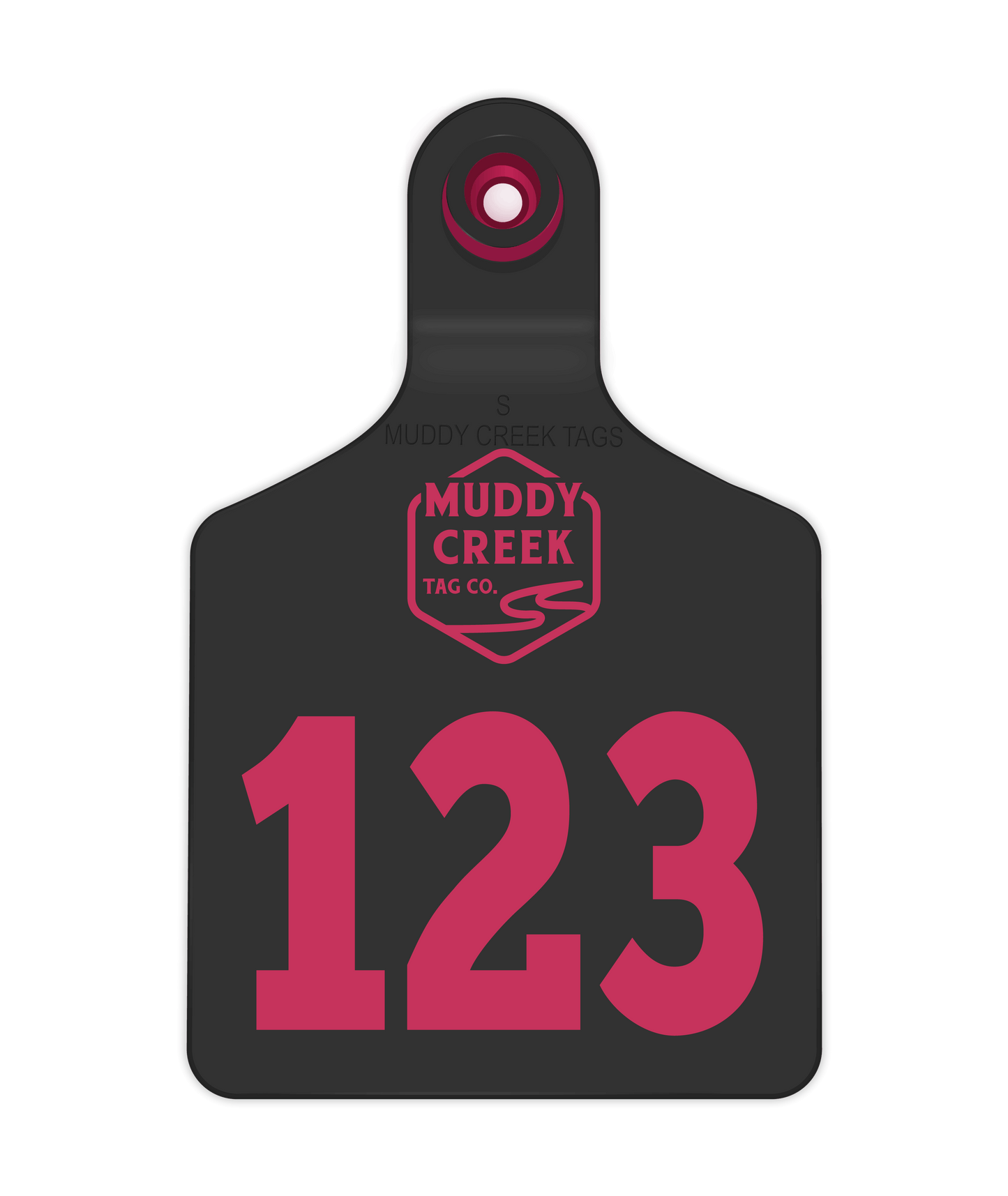 Small Ear Tag - Pink - Inverse Marking