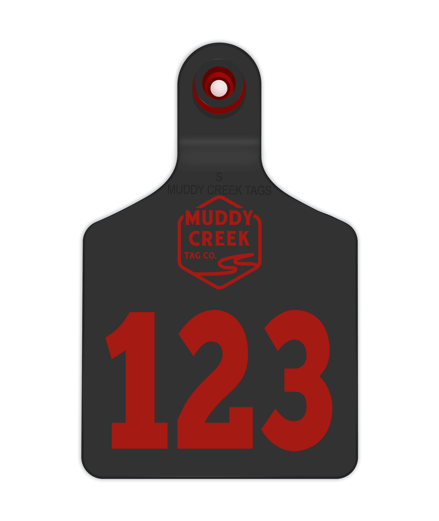 Small Ear Tag - Red - Inverse Marking