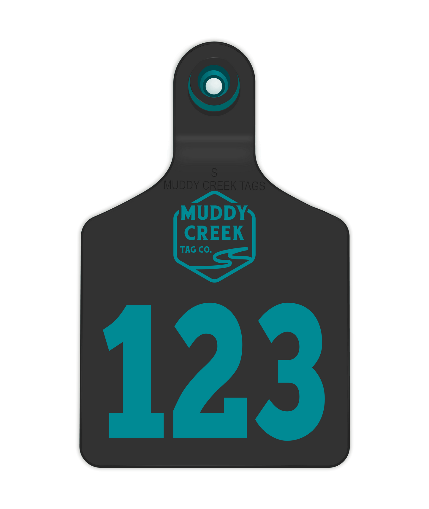 Small Ear Tag - Teal - Inverse Marking