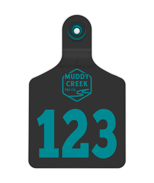 Small Ear Tag - Teal - Inverse Marking