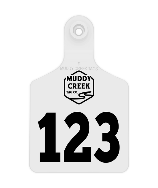 Small Ear Tag - White